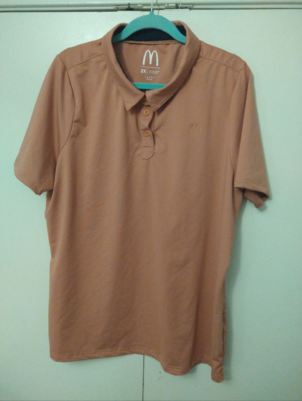 McDonald's Employee Crew Uniform Short Sleeve Polo Shirt Men's sz 2XL.